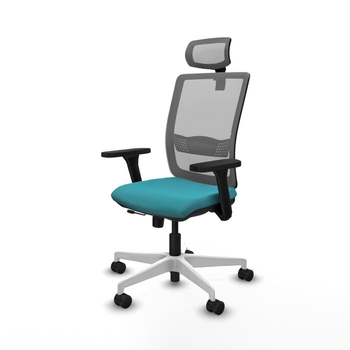 PIQUERAS Y CRESPO Silla de oficina Haches con mecanismo Sincro/Traslack, Turquesa y Gris PIQUERAS Y CRESPO Silla de oficina Haches con mecanismo Sincro/Traslack, Turquesa y Gris