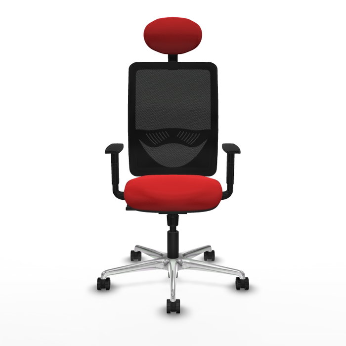 PIQUERAS Y CRESPO Silla de oficina Zulema con mecanismo Sincro, Rojo y Negro