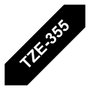 Brother TZe-355 Cinta Laminada 24mm Blanco sobre Negro