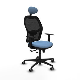 PIQUERAS Y CRESPO Silla de oficina Jorquera con mecanismo Sincro/Traslack Azul cielo y Negro