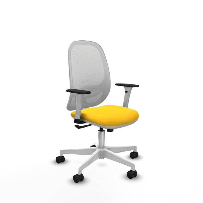 PIQUERAS Y CRESPO Silla de oficina Cilanco con mecanismo Sincro, Amarillo y Blanco PIQUERAS Y CRESPO Silla de oficina Cilanco con mecanismo Sincro, Amarillo y Blanco