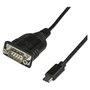 StarTech Adaptador USB-C a RS232 DB9 Serie COM Retention 40cm - Para PLC, Escáneres, Impresoras - Compatible con Windows, Mac, Linux