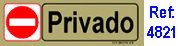 Placa Adhesiva Privada PVC 53x165mm 4821 BL