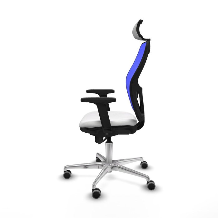 PIQUERAS Y CRESPO Silla de oficina Jorquera con mecanismo Sincro, Tela Blanca y Malla Azul