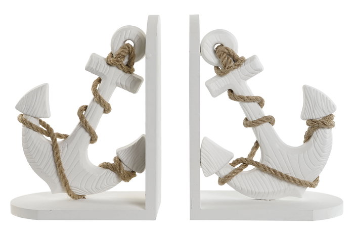 Sujetalibros Mediterraneo DKD Home Decor Blanco Natural 12.5 x 23 x 17 cm Set de 2 Sujetalibros Mediterraneo DKD Home Decor Blanco Natural 12.5 x 23 x 17 cm Set de 2