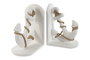 Sujetalibros Mediterraneo DKD Home Decor Blanco Natural 12.5 x 23 x 17 cm Set de 2