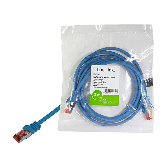 LogiLink Cable de red CAT6 S/FTP AWG27 PIMF 3,00 m azul