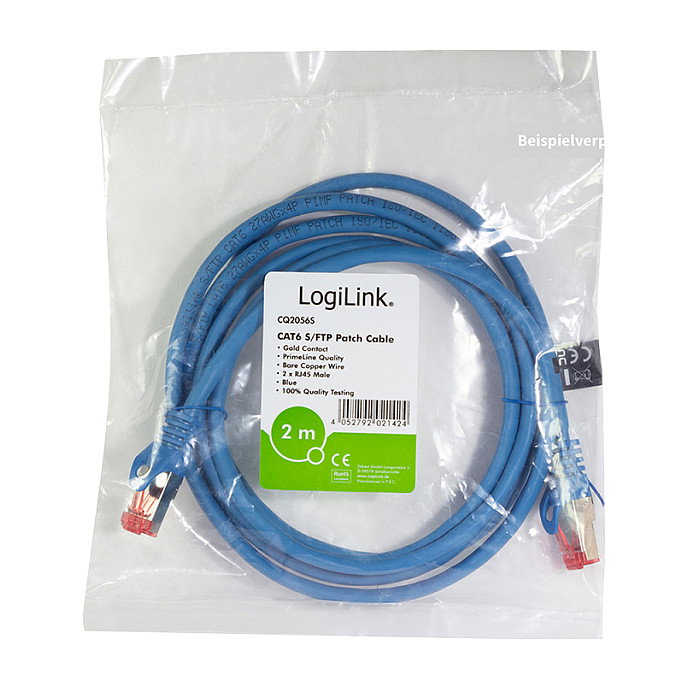 LogiLink Cable de red CAT6 S/FTP AWG27 PIMF 3,00 m azul