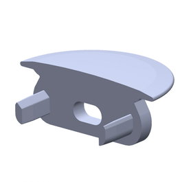 Tapón Final Perfil Tipo ECO P02 Gris con Agujero