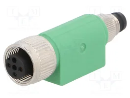 PHOENIX CONTACT Adaptador M12 Hembra Recto a M8 Macho Recto, 3 Pines