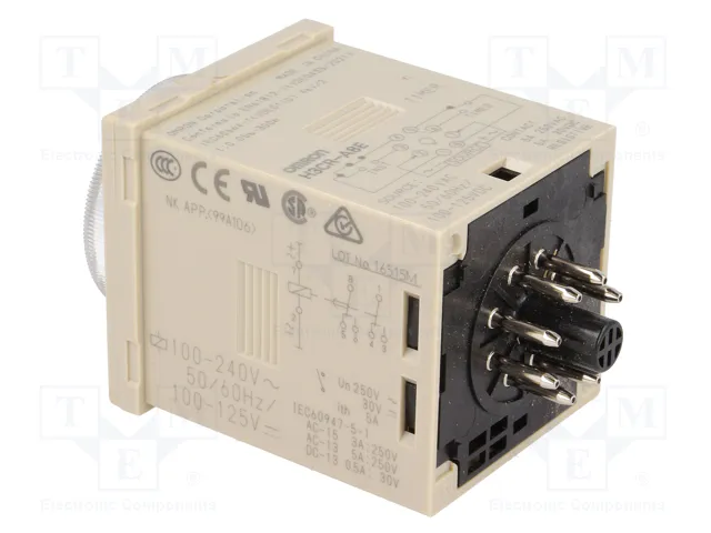 OMRON H3CR-A8E100-240 Relé de tiempo SPDT 250VAC/5A