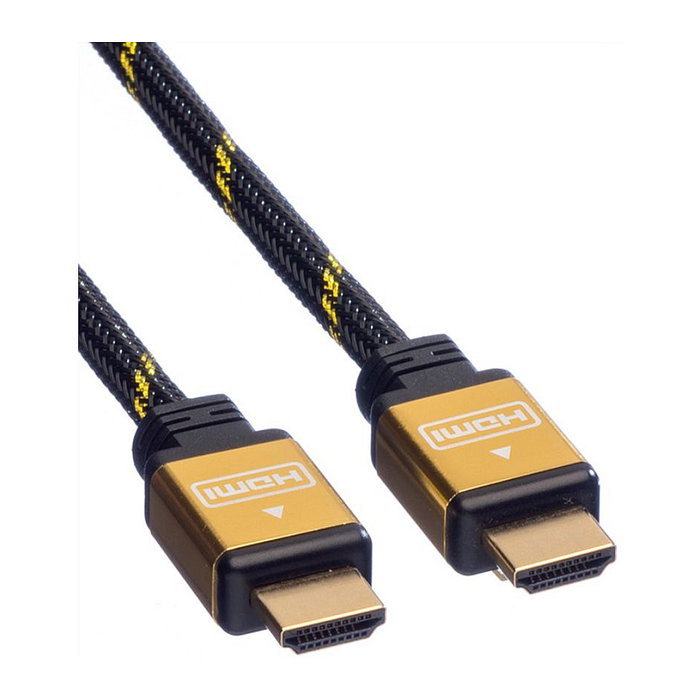 ROLINE GOLD HDMI High Speed Cable con Ethernet, 1,5 m, Negro/Oro ROLINE GOLD HDMI High Speed Cable con Ethernet, 1,5 m, Negro/Oro