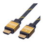 ROLINE GOLD HDMI High Speed Cable con Ethernet, 1,5 m, Negro/Oro