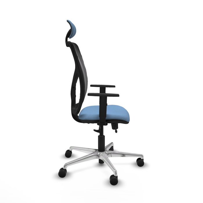 PIQUERAS Y CRESPO Silla de oficina Motilla con mecanismo Sincro/Traslack Azul cielo y Negro