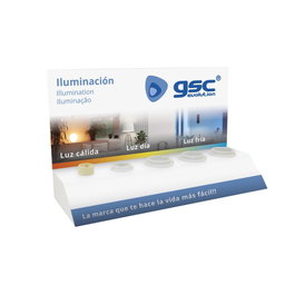 GSC Evolution Expositor Lighter probador bombillas 3xE27, 1xE14, 1xGU10
