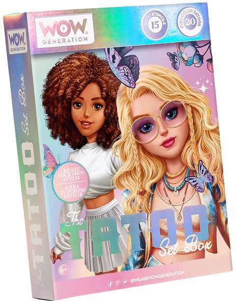 Wow Generation Juego de Tatuajes Brillantes con Bolígrafos de Purpurina de Colores - Caja Creativa para Niños