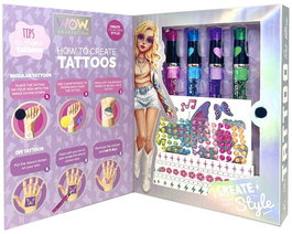 Wow Generation Juego de Tatuajes Brillantes con Bolígrafos de Purpurina de Colores - Caja Creativa para Niños