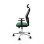 PIQUERAS Y CRESPO Silla de oficina Jorquera con mecanismo Sincro/Traslack, Verde esmeralda y Gris