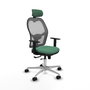 PIQUERAS Y CRESPO Silla de oficina Jorquera con mecanismo Sincro/Traslack, Verde esmeralda y Gris