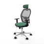 PIQUERAS Y CRESPO Silla de oficina Jorquera con mecanismo Sincro/Traslack, Verde esmeralda y Gris