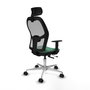 PIQUERAS Y CRESPO Silla de oficina Jorquera con mecanismo Sincro/Traslack, Verde esmeralda y Gris