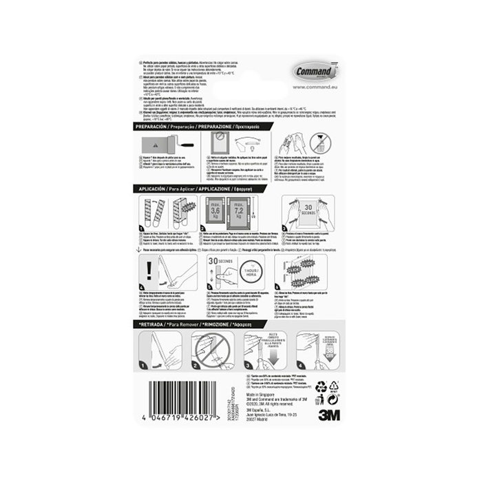 3M Command tiras grandes para colgar cuadros, 4 pares, 7 kg 3M Command tiras grandes para colgar cuadros, 4 pares, 7 kg