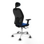PIQUERAS Y CRESPO Silla de oficina Jorquera Azul y Negro con mecanismo Sincro/Traslack