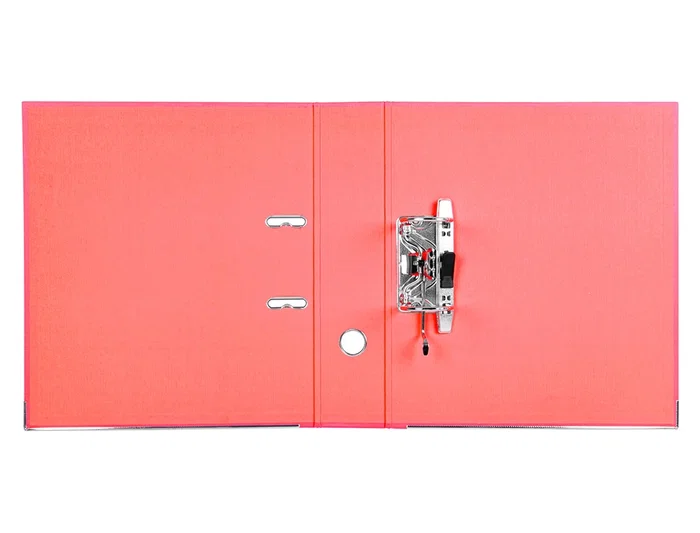 Liderpapel Archivador de Palanca A4 Documenta Forrado PVC con Rado Lomo 75mm Rojo, Compresor Metálico, Tarjetero