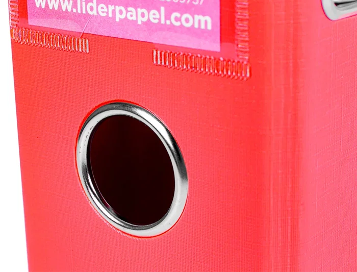 Liderpapel Archivador de Palanca A4 Documenta Forrado PVC con Rado Lomo 75mm Rojo, Compresor Metálico, Tarjetero