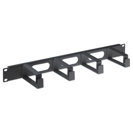 Intellinet Panel de Gestión de Cables 1U, 19", 4 Anillos Plásticos Grandes, Negro, para Rack, 360 g