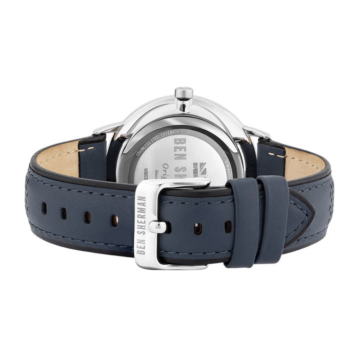Ben Sherman Reloj WB038U con correa de cuero azul Ben Sherman Reloj WB038U con correa de cuero azul