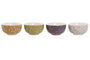 DKD Home Decor Set de 4 Cuencos de Dolomita 600 ml Surtidos
