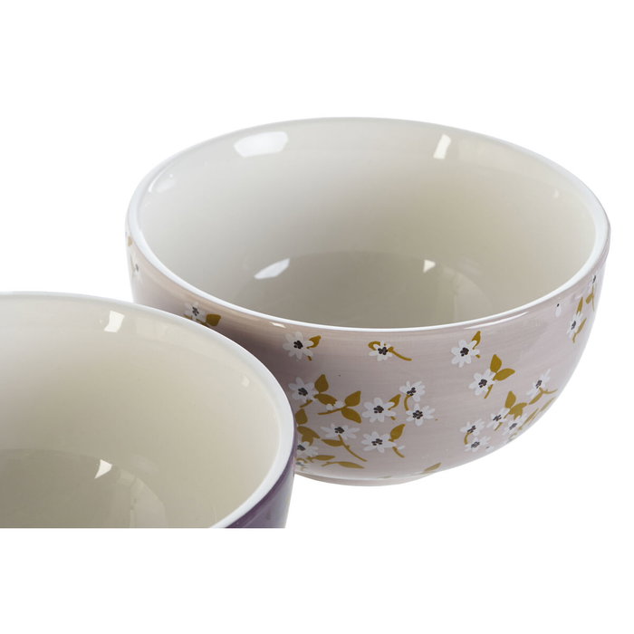 DKD Home Decor Set de 4 Cuencos de Dolomita 600 ml Surtidos