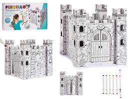 Pincello Set De Colorear Papel Castillo Con 6 Rotuladores 60x61.5x60 cm (Set de 4)