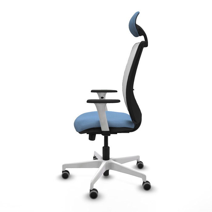 PIQUERAS Y CRESPO Silla de oficina Zulema Azul cielo y Blanco con mecanismo Sincro/Traslack PIQUERAS Y CRESPO Silla de oficina Zulema Azul cielo y Blanco con mecanismo Sincro/Traslack