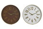 DKD Home Decor Pack de 2 Relojes de Pared Silenciosos de PVC 45x45 cm