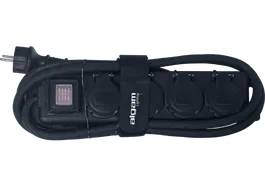 ALGAMLIGHT Regleta Pro 4 Estanca Exterior IP44 con Interruptor Negro 2 m