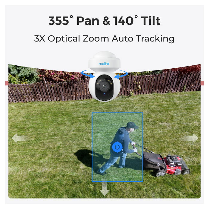 Reolink E540 Cámara de Seguridad IP 5MP 3x Zoom Óptico Wi-Fi y Ethernet Interior/Exterior PTZ Google Assistant 12m Visión Nocturna IP65 Reolink E540 Cámara de Seguridad IP 5MP 3x Zoom Óptico Wi-Fi y Ethernet Interior/Exterior PTZ Google Assistant 12m Visión Nocturna IP65