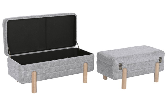 DKD Home Decor Descalzadora Urban Gris Claro Marron 46 x 40 x 88 cm Set 2