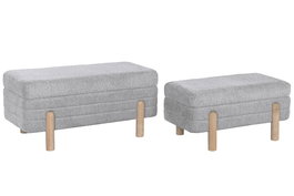 DKD Home Decor Descalzadora Urban Gris Claro Marron 46 x 40 x 88 cm Set 2