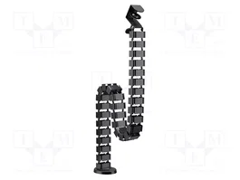 LogiLink Organizador de Cables Vertical Flexible con Pinza 1347x129 mm Negro