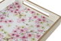 DKD Home Decor Bandeja Almendro 2024 Romantico Rosa Blanco MDF 30 x 5 x 40 cm (4 Unidades)