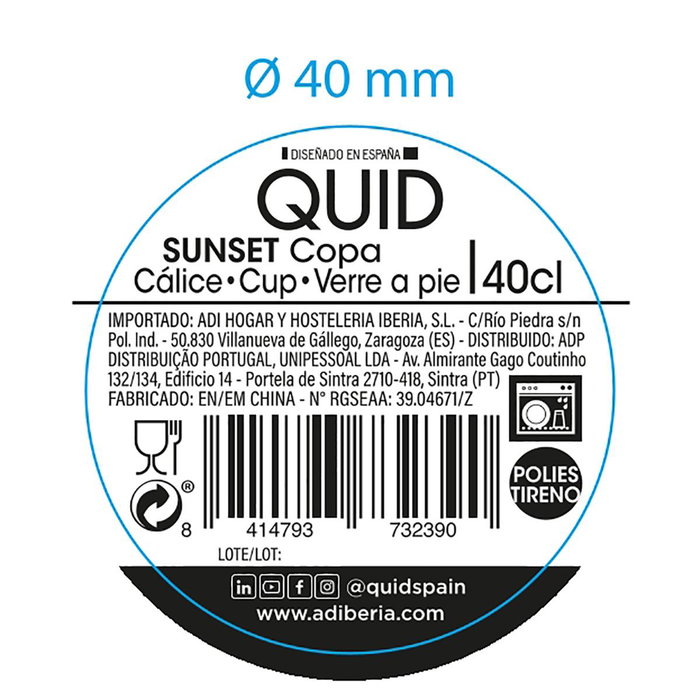 Quid Copa Sunset Azul de Poliestireno 40 cL (24 Unidades)