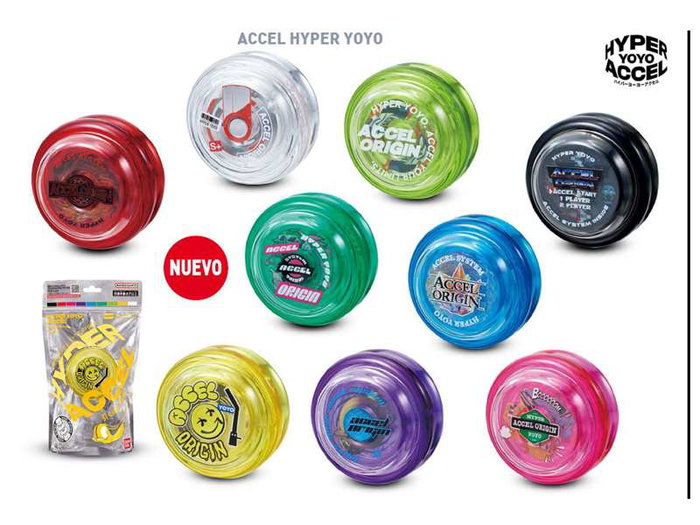 Bandai Yoyo Accel Hyper el mas rapido y que mas gira del mundo. 11x17x4 cm. - Modelos surtidos