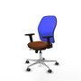 PIQUERAS Y CRESPO Silla de oficina Jorquera con mecanismo Sincro/Traslack, Azul y Marrón
