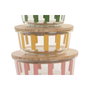 DKD Home Decor Recipiente de Cristal con Rayas 900ML/60