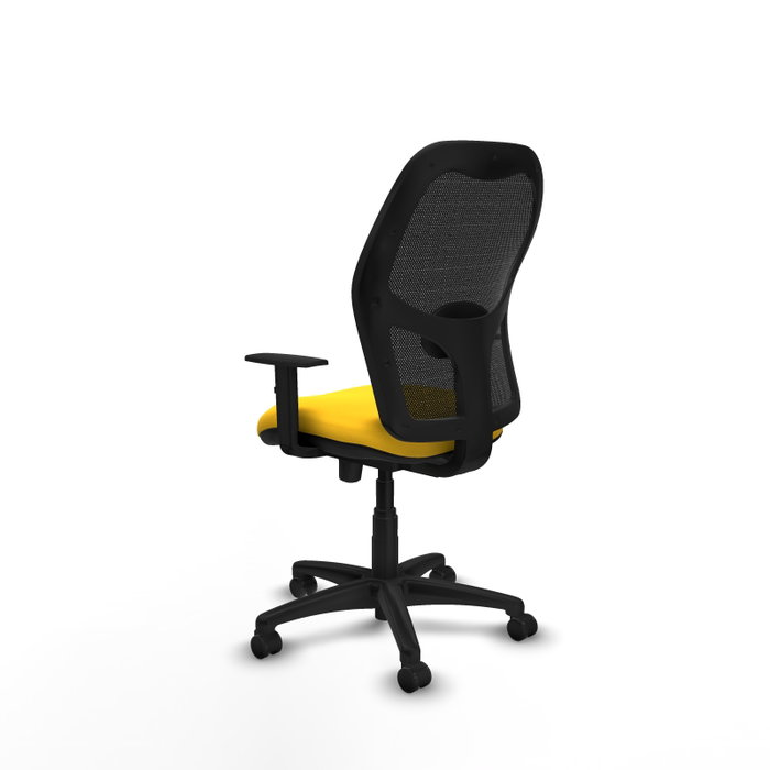 PIQUERAS Y CRESPO Silla de oficina Alocén traslack malla negra y similpiel amarillo