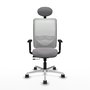 PIQUERAS Y CRESPO Silla de oficina Zulema con mecanismo Sincro/Traslack, Gris y Blanco