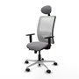 PIQUERAS Y CRESPO Silla de oficina Zulema con mecanismo Sincro/Traslack, Gris y Blanco