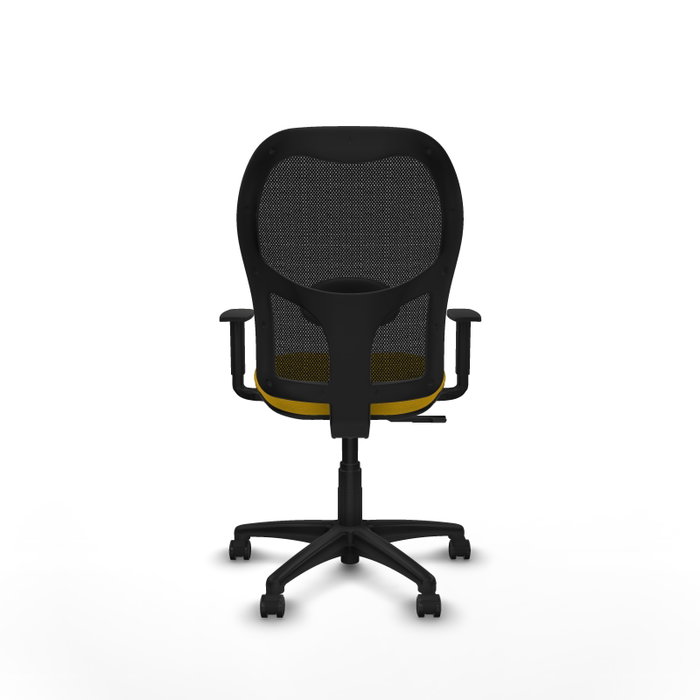 PIQUERAS Y CRESPO Silla de oficina Alocén, mecanismo Sincro, Tela Amarillo y Malla Negro PIQUERAS Y CRESPO Silla de oficina Alocén, mecanismo Sincro, Tela Amarillo y Malla Negro